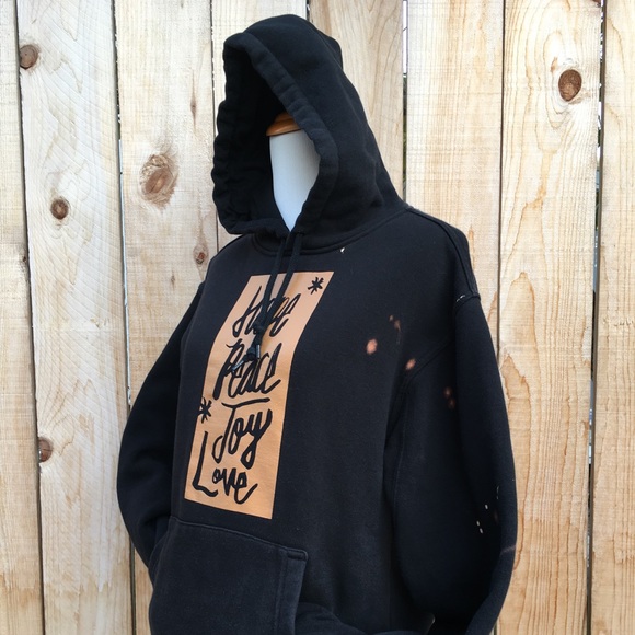 š“ Hope Peace Joy Love Black Hoodie - Picture 5 of 8